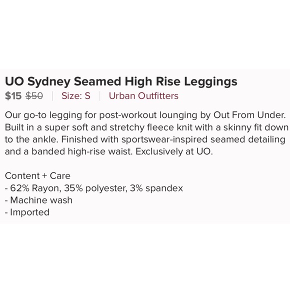 UO Sydney Seamed High Rise Leggings - Picture 7 of 7